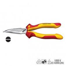 Wiha Needle Nose Pliers Professional Electric with Cutting Edge - Individually Tested Protective Insulation 1,000 V AC, VDE and GS Tested - 160 mm - 26728